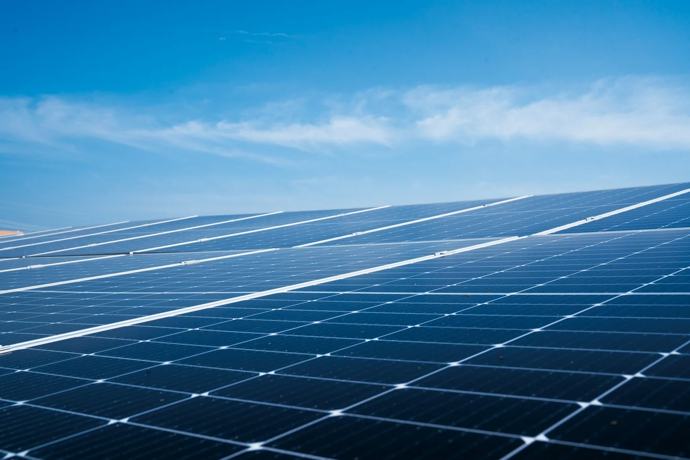 Solar panels on a roof — a clean, modern photovoltaic system