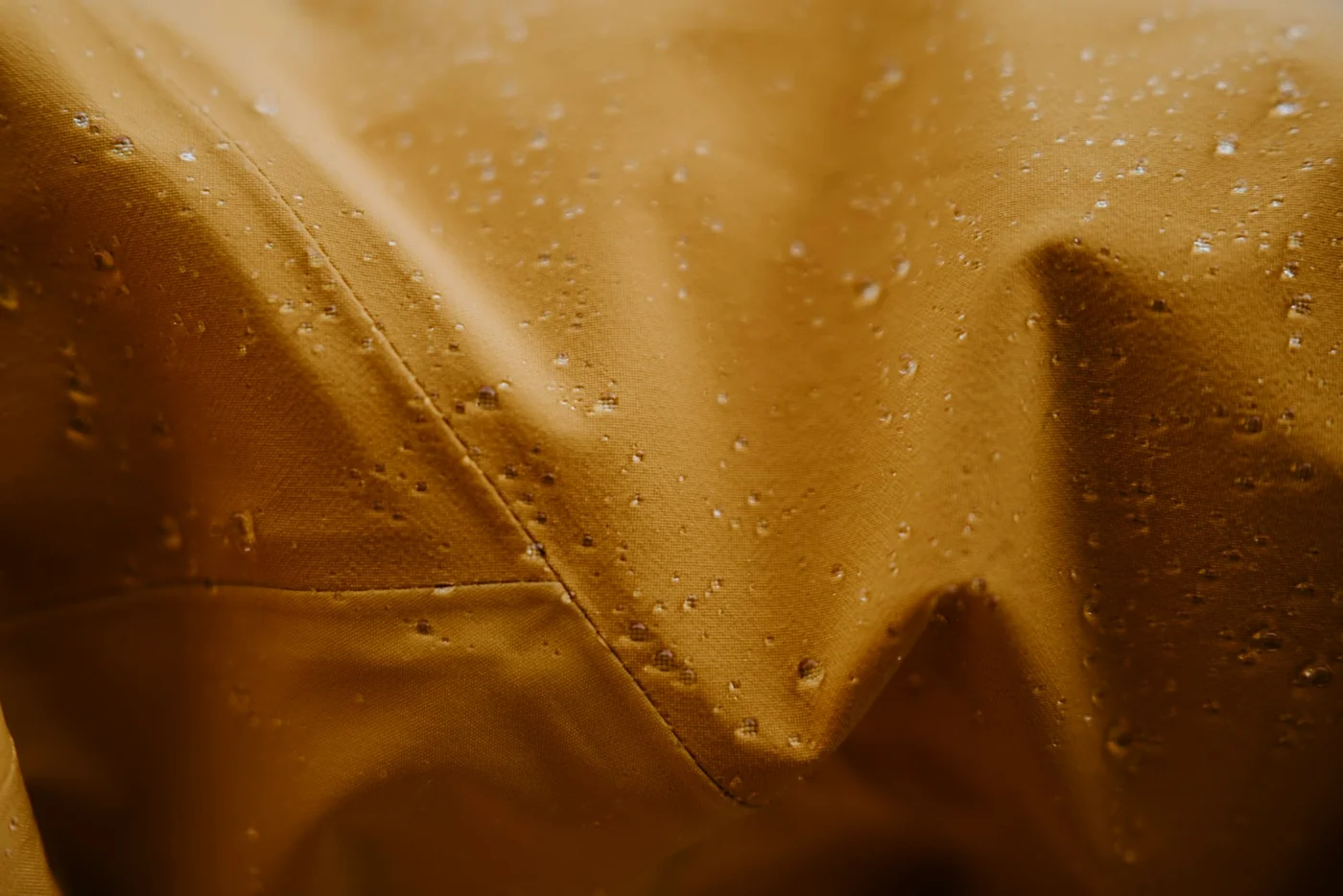Water droplets on technical textile — repellent effect